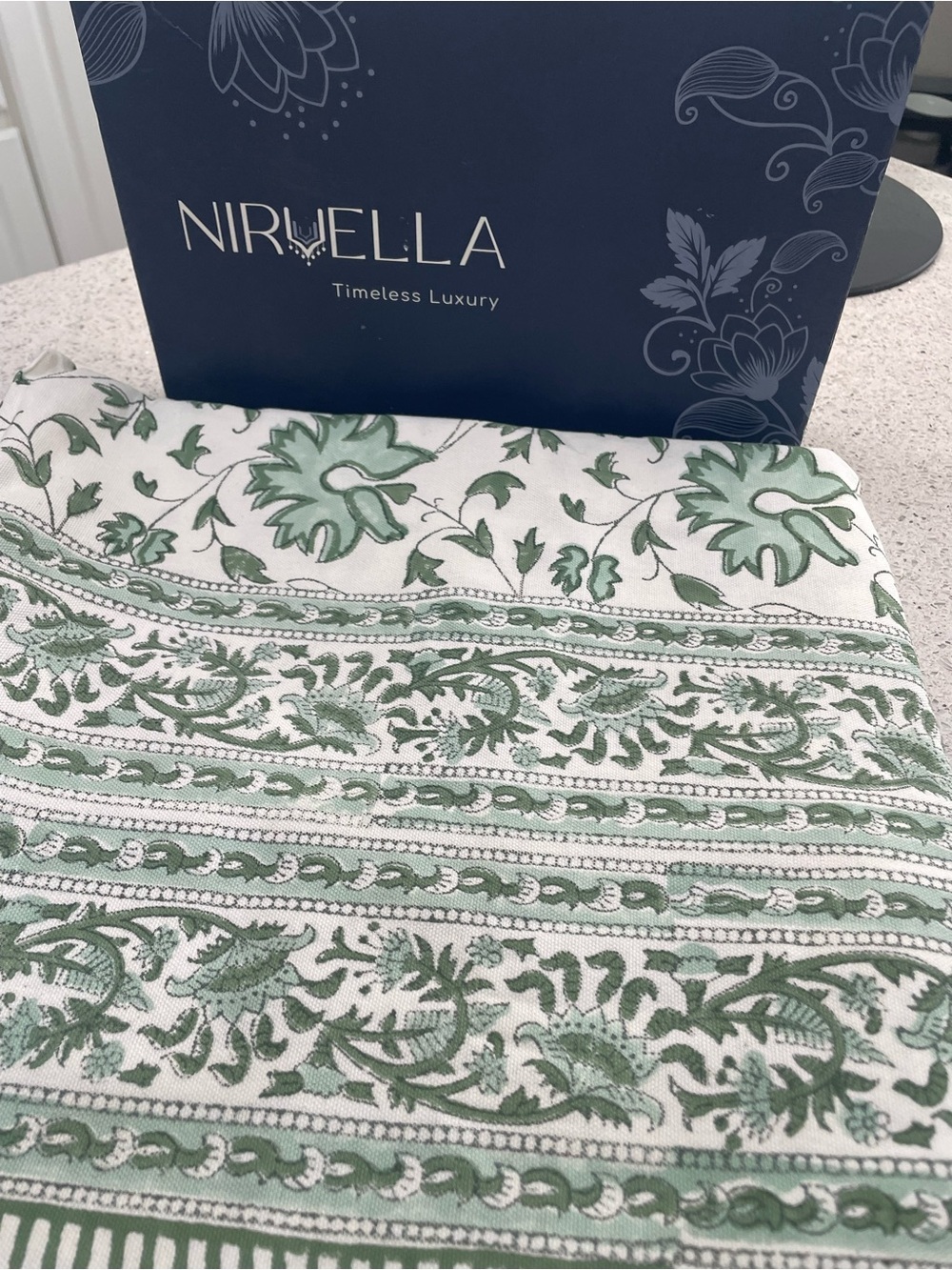 Nirvella Green Floral Table Linen - Timeless Luxury - Picture 1 of 3